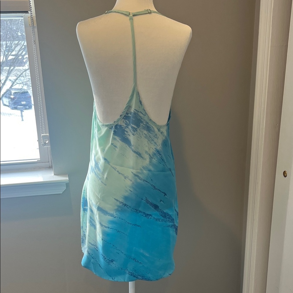 NWOT Blue and White Tie-Dye Silk Dress Size XS - Picture 3 of 6